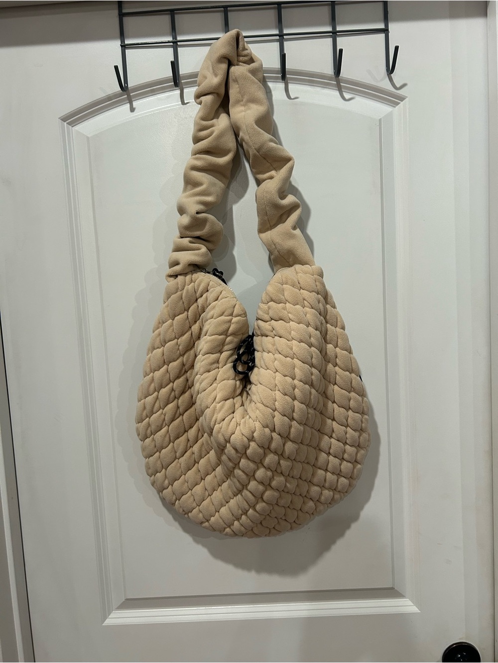 Free People Pucker up Quilted Beige Braided Shoulder Bag